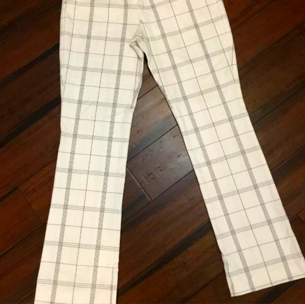 Express Columnist White Plaid Pants